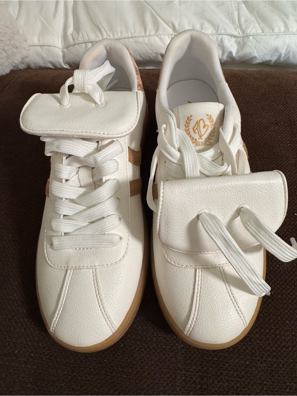 ALDO Pillow Walk Sport Club Sneakers – Women's US 6 / EU 36 – White/Tan – New